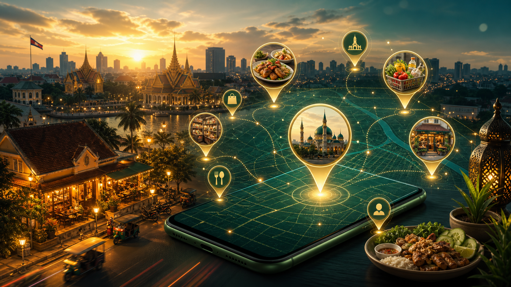 Halal discovery map concept for Cambodia