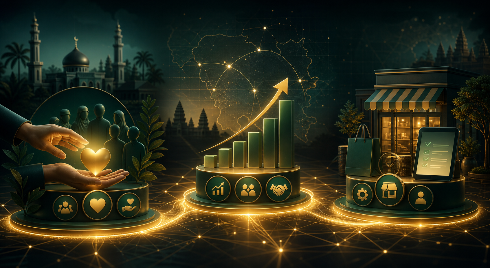 Donation investment and vendor pathway concept